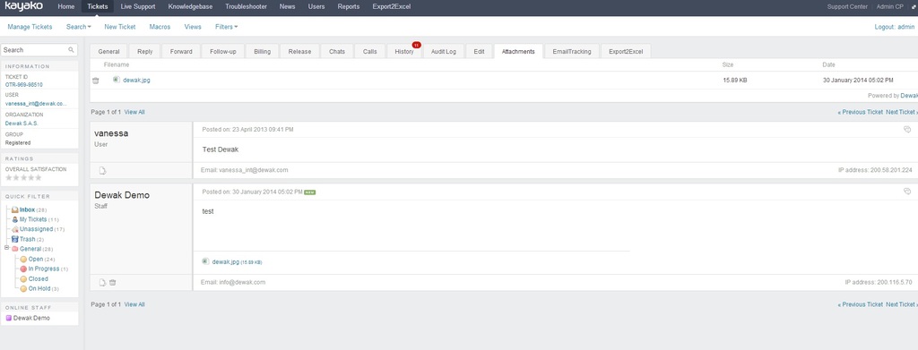 Delete attachments directly from the tab