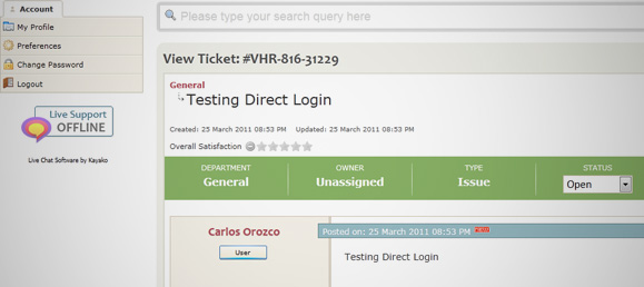 User logged into the system after clicking the link