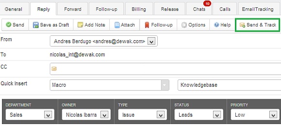 With "Send & Track", choose which replies require a read confirmation.