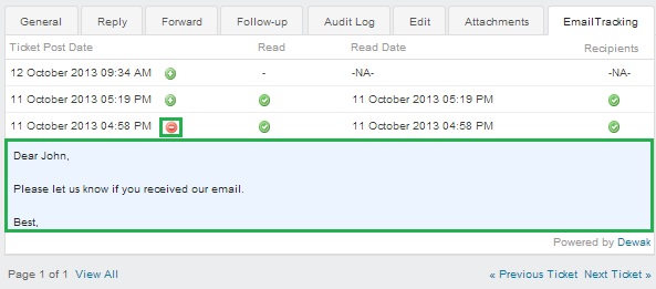 With the post preview option you can quickly find your tracked responses